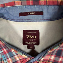 Load image into Gallery viewer, MCS Marlboro Classics Shirt XL Slim Fit Madras Plaid Western Short Sleeve
