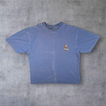 Load image into Gallery viewer, Early 00's Weird Fish Chainsaw Cartoon Graphic Faded Blue Cotton T-Shirt
