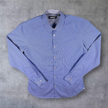 Load image into Gallery viewer, DKNY Mens Blue White Pinstripe Formal Shirt 15 Collar Business Long Sleeve
