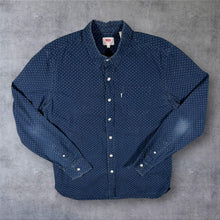 Load image into Gallery viewer, Levi's Navy Blue White Polka Dot Patterned Long Sleeve Cotton Shirt
