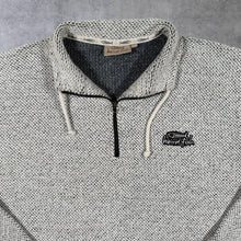 Load image into Gallery viewer, Weird Fish Embroidered Mini Logo Classic Grey Macaroni Knit 1/4 Zip Sweatshirt
