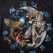 Load image into Gallery viewer, Vintage New Roads Goth Y2K Dragon Tiger Yin Yang Black Polyester Shirt
