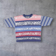 Load image into Gallery viewer, Vintage BHS Hawaiian Floral Pattern Pink Blue White Colour Block T-Shirt
