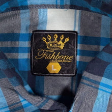 Load image into Gallery viewer, Early 00’s Fishbone Hip Hop Blue Plaid Check Long Sleeve Cotton Shirt
