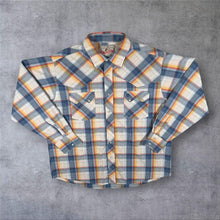 Load image into Gallery viewer, Vintage Wrangler Western Cowboy Multi Check Long Sleeve Popper Shirt
