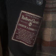 Load image into Gallery viewer, Vintage Marlboro Classics Leather Collar Brown Cotton Heavy Check Lined Chore Jacket
