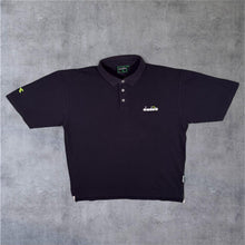 Load image into Gallery viewer, Early 00's Diadora Embroidered Mini Logo Navy Blue Short Sleeve Polo Shirt
