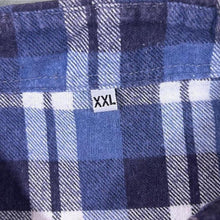 Load image into Gallery viewer, Vintage Halfmoon Navy White Blue Check Long Sleeve Cotton Flannel Shirt
