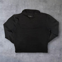 Load image into Gallery viewer, Weird Fish Embroidered Mini Logo Classic Black Macaroni Knit 1/4 Zip Sweatshirt
