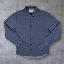 Load image into Gallery viewer, CK Calvin Klein Jeans Blue Patterned Long Sleeve Button-Down Cotton Shirt
