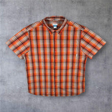 Load image into Gallery viewer, Columbia Omni Shade Mens XXL Shirt Orange Plaid Check Short Sleeve Outdoor 2XL
