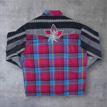 Load image into Gallery viewer, Vintage 90's On The Road Embroidered Floral Multi Plaid Check Hippy Long Sleeve Shirt
