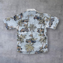Load image into Gallery viewer, Vintage Shenma Hawaiian Tropical Palm Car Patterned Short Sleeve Polyester Shirt
