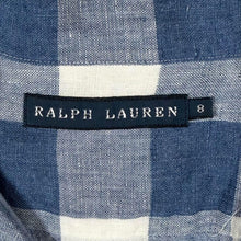 Load image into Gallery viewer, Vintage Ralph Lauren Classic Blue White Check Long Sleeve Linen Shirt
