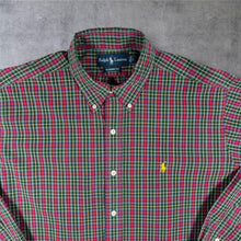 Load image into Gallery viewer, Vintage Ralph Lauren Shirt L XL Tartan Plaid Classic Fit Yellow Pony Long Sleeve
