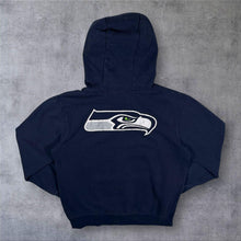 Load image into Gallery viewer, NFL Team Apparel Seattle Seahawks Football Graphic Navy Blue Hoodie
