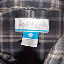 Load image into Gallery viewer, Columbia Shirt Mens M Black Grey Plaid Check Long Sleeve Button Down Outdoor
