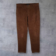 Load image into Gallery viewer, M&amp;S Mens Brown Corduroy Trousers W36 L33 Regular Fit Straight Leg Cords
