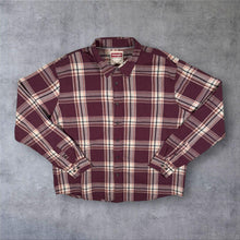 Load image into Gallery viewer, Wrangler Western Burgundy Plaid Check Cotton Long Sleeve Shirt

