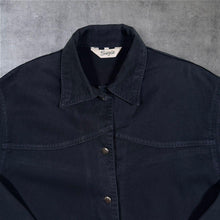 Load image into Gallery viewer, Vintage Suzie Black Cotton Western Chore Jacket Boxy Workwear Medium
