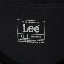 Load image into Gallery viewer, Lee Jeans Classic Logo Spellout Graphic Black Short Sleeve Cotton T-Shirt
