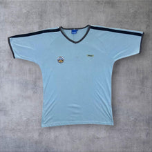 Load image into Gallery viewer, Vintage Bloggs Huddersfield Town AFC Embroidered Football Logo Blue V-Neck T-Shirt
