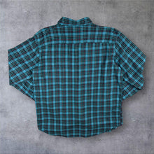 Load image into Gallery viewer, Columbia Mens Medium Teal Plaid Check Long Sleeve Shirt Outdoor Casual M
