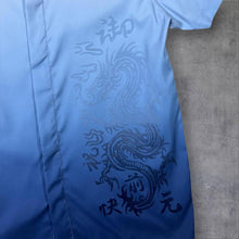 Load image into Gallery viewer, Early 00's Gothic Y2K Dragon Graphic Blue Gradient Short Sleeve Shirt
