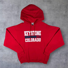 Load image into Gallery viewer, Keystone Colorado Hoodie L Jerzees Red USA Ski Resort Souvenir Sweatshirt
