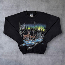 Load image into Gallery viewer, Vintage 1994 Deer Sweatshirt Stand Out Designs 90s Wildlife Buck Nature Black
