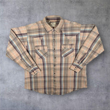 Load image into Gallery viewer, Vintage Dee Cee Brand Cowboy Western Check Long Sleeve Popper Flannel Shirt
