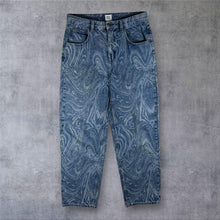 Load image into Gallery viewer, BDG Urban Outfitters Swirl Print Baggy Boyfriend Jeans W32 Blue Denim
