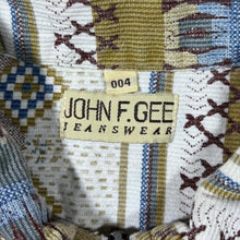 Load image into Gallery viewer, Vintage 90s John F Gee Polo Shirt Southwestern Aztec Geometric Pattern XL XXL
