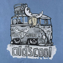 Load image into Gallery viewer, Early 00's Uber Moose "Old Scool" Faded Blue Graphic Cotton T-Shirt
