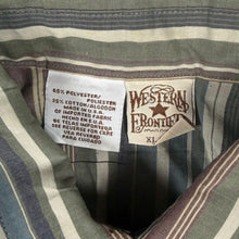 Load image into Gallery viewer, Vintage Western Frontier Pearl Snap Shirt XL Made USA Cowboy Striped 90s
