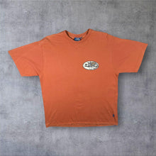 Load image into Gallery viewer, Early 00's Kangaroo Poo Surf Wax Surfer Y2K Skater Graphic Faded Orange Cotton T-Shirt
