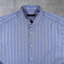 Load image into Gallery viewer, Hugo Boss Selection Cotonificio Albini Italian Cotton Blue Striped Dress Shirt
