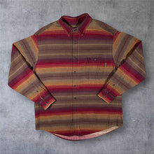 Load image into Gallery viewer, Vintage Woolrich Blanket Stripe Shirt XXL Red Brown Outdoor Flannel Button Up
