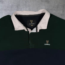 Load image into Gallery viewer, Guinness 2XL Rugby Fleece Collared Sweatshirt Navy Green Colour Block XXL
