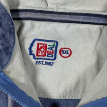 Load image into Gallery viewer, Vintage DEAL Washed Blue White Colour Block 1/4 Zip Hooded Smock Sweatshirt
