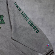 Load image into Gallery viewer, Champion "Calpoly" San Luis Obispo Embroidered College Zip Grey Hoodie

