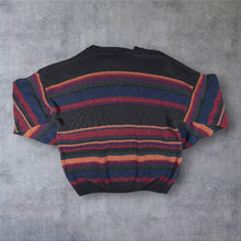 Load image into Gallery viewer, Vintage The Sweater Shop Embroidered Spellout Multi Striped Cotton Acrylic Knit Jumper
