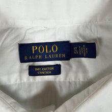 Load image into Gallery viewer, Polo Ralph Lauren 17 43 XL White Cotton Stretch Shirt Tonal Pony Long Sleeve

