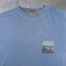 Load image into Gallery viewer, Vintage Weird Fish Coast To Toast Cartoon Graphic Faded Blue Cotton T-Shirt
