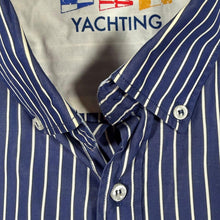 Load image into Gallery viewer, Paul &amp; Shark Yachting Mens Shirt Size 41 L Navy Stripe Cotton Button Down
