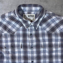 Load image into Gallery viewer, Urban Pipeline Cowboy Western Plaid Check Popper Long Sleeve Shirt
