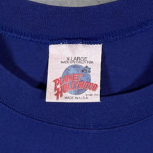 Load image into Gallery viewer, Vintage Planet Hollywood New York USA Tourist Graphic Blue Cotton T-Shirt
