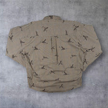 Load image into Gallery viewer, Vintage Chaps Ralph Lauren Mallard Duck Hunting AOP Houndstooth Shirt L 90s
