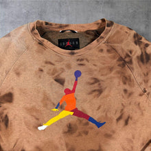 Load image into Gallery viewer, Jordan Jumpman Logo Spellout Graphic Tan-Brown Tie Dye Sweatshirt
