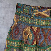 Load image into Gallery viewer, Vintage Style Tapestry Trousers Wide Leg Aztec Geometric Woven Boho Retro Small
